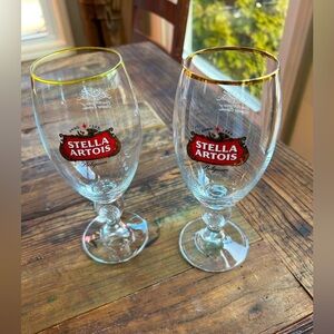 Set of 2 Stella Artois Beer Glasses 40 CL Beer Goblets